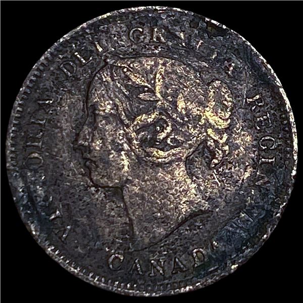 1891 Canada Silver 5 Cents NEARLY  UNCIRCULATED