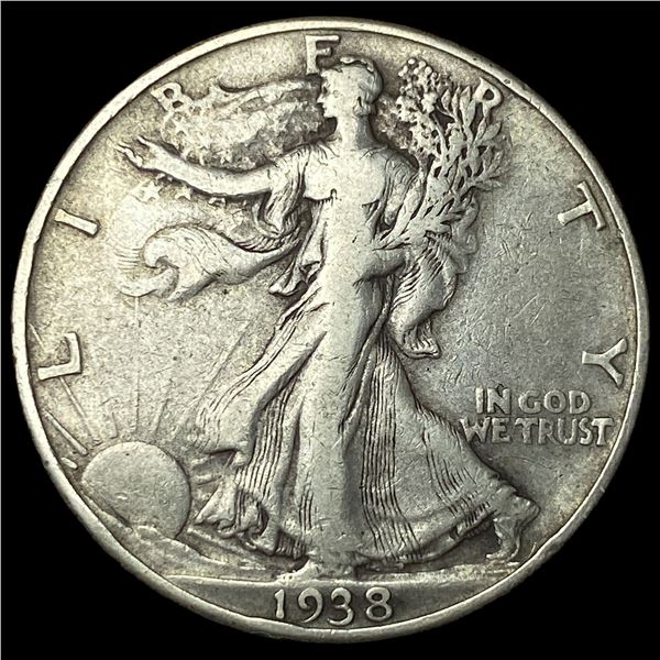 1938-D Silver Walking Liberty Half Dollar  ABOUT UNCIRCULATED