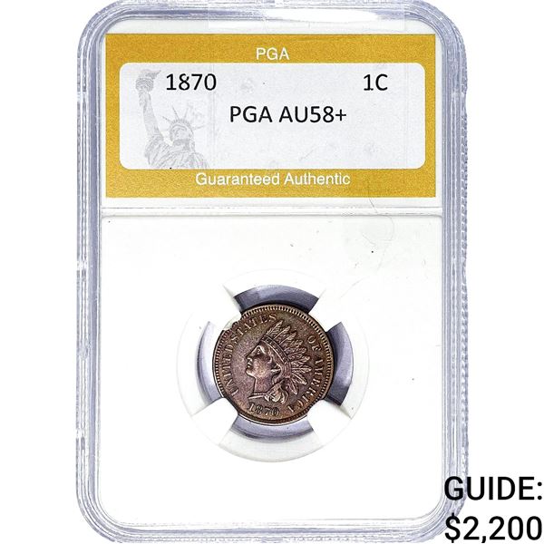 1870 Indian Head Cent PGA AU58+