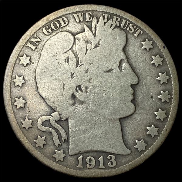 1913-D Silver Barber Half Dollar NICELY  CIRCULATED