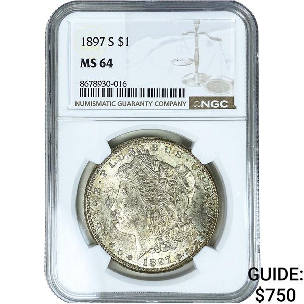 1897-S Morgan Silver Dollar NGC MS64