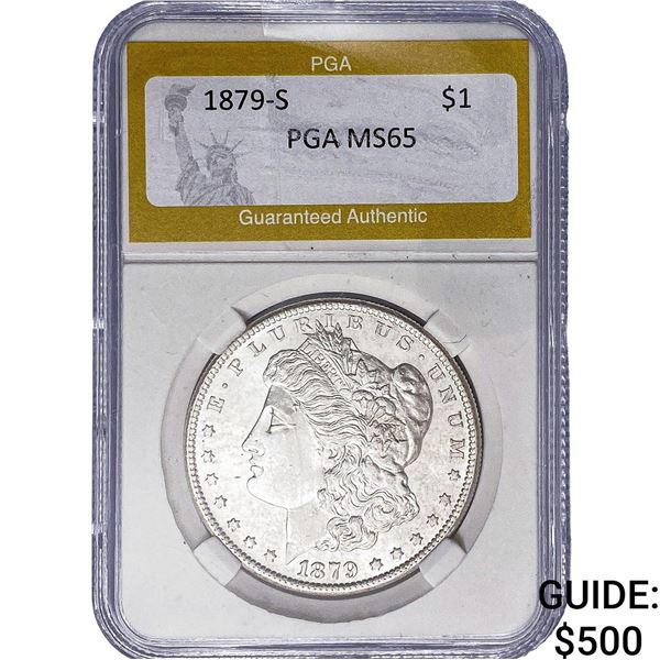 1879-S Morgan Silver Dollar PGA MS65