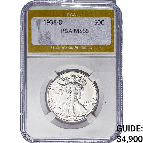 1938-D Walking Liberty Half Dollar PGA MS65