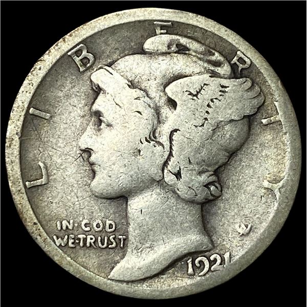 1921-D Silver Mercury Dime LIGHTLY CIRCULATED