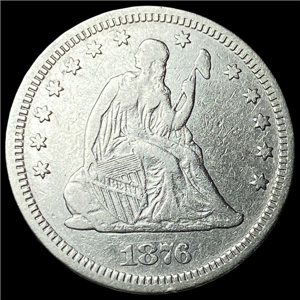 1876-CC Silver Quarter Dollar NEARLY  UNCIRCULATED