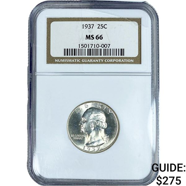 1937 Washington Silver Quarter NGC MS66