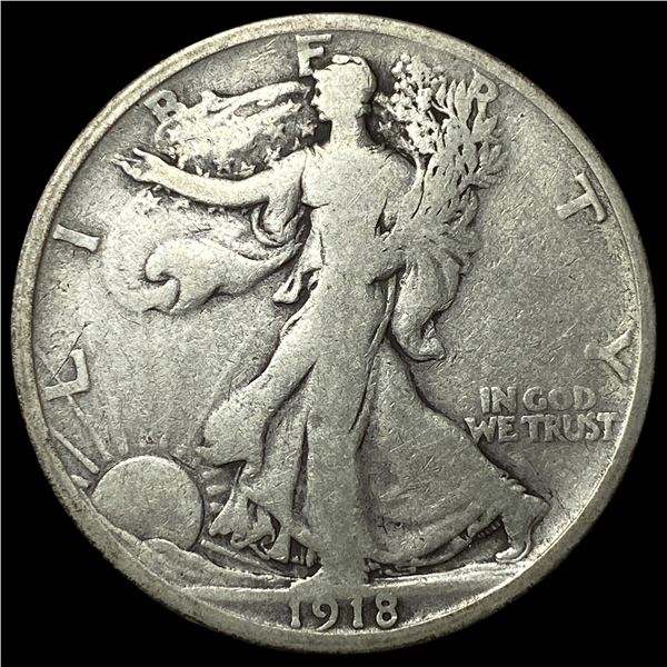 1918-S Silver Walking Liberty Half Dollar  NICELY CIRCULATED