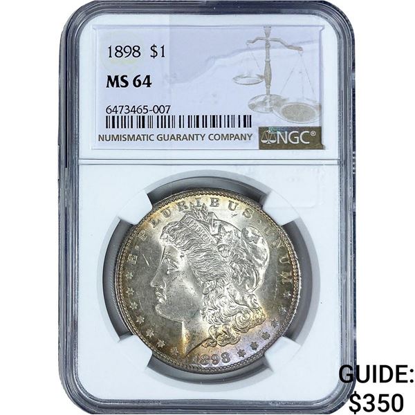 1898 Morgan Silver Dollar NGC MS64