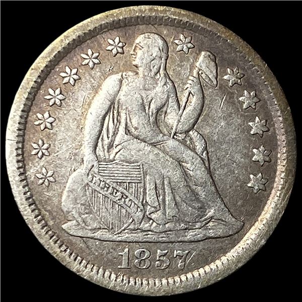 1857 Silver Seated Liberty Dime LIGHTLY  CIRCULATED