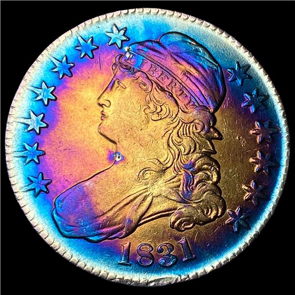 1831 Toned Capped Bust Half Dollar CLOSELY  UNCIRCULATED