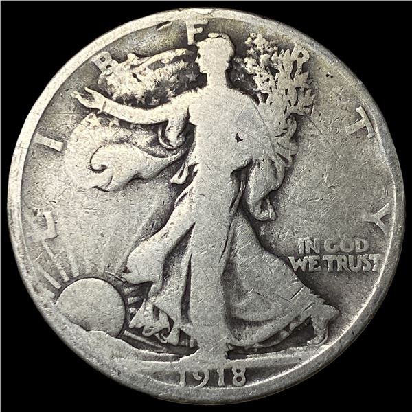 1918-D Silver Walking Liberty Half Dollar  NICELY CIRCULATED