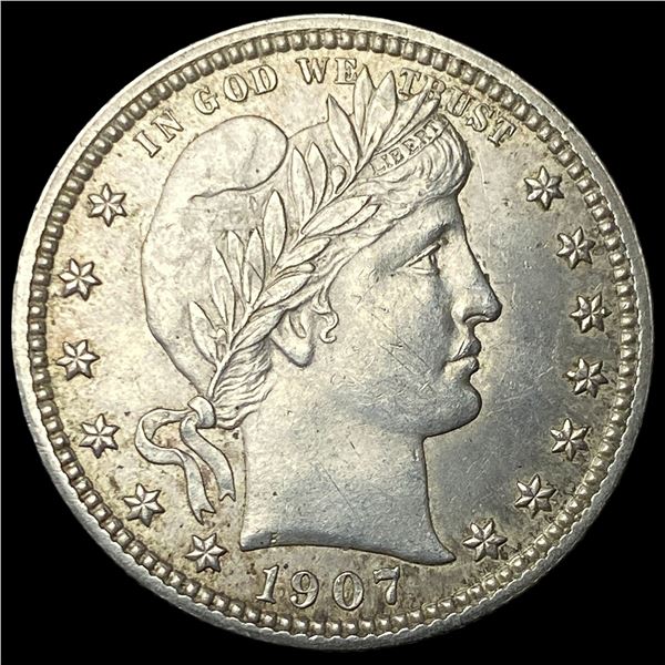 1907 Silver Barber Quarter CHOICE AU
