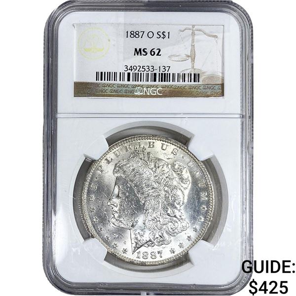 1887-O Morgan Silver Dollar NGC MS62