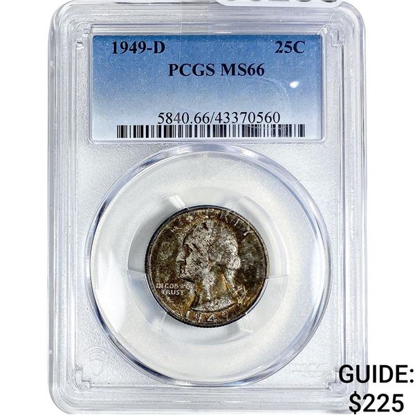 1949-D Washington Silver Quarter PCGS MS66