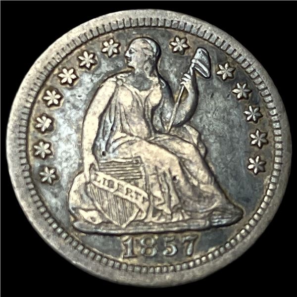 1857-O Silver Seated Liberty Half Dime NEARLY  UNCIRCULATED