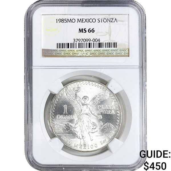 1985Mo Mexico $1 Onza NGC MS66