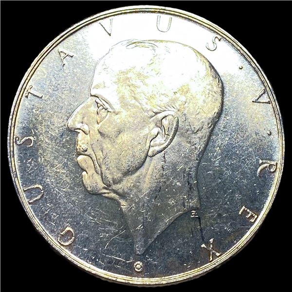 1938 Sweden Silver 2 Kroner UNCIRCULATED