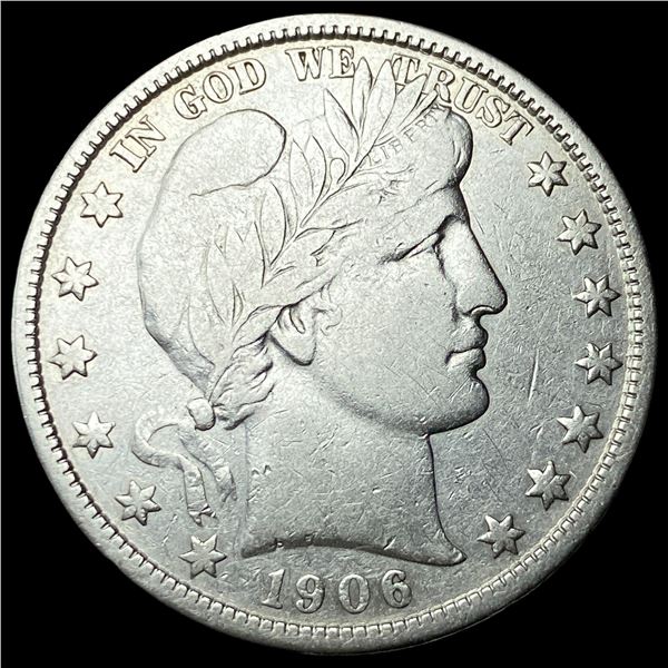 1906-D Silver Barber Half Dollar LIGHTLY  CIRCULATED