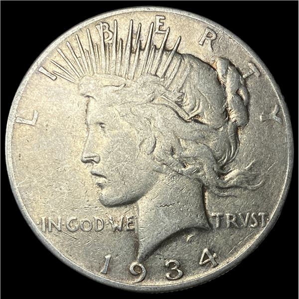 1934-S Peace Silver Dollar ABOUT UNCIRCULATED