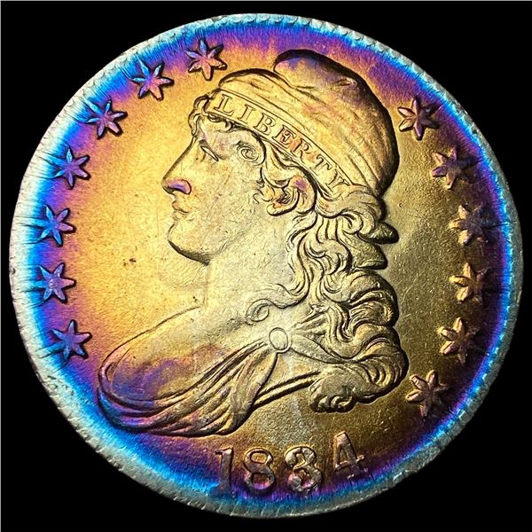 1834 Toned Capped Bust Half Dollar CLOSELY  UNCIRCULATED