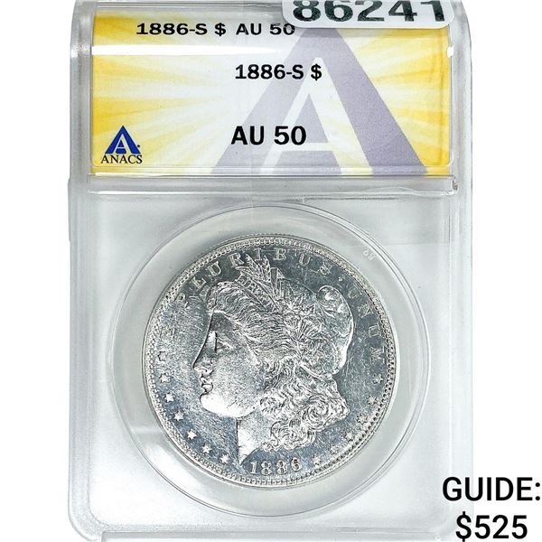 1886-S Morgan Silver Dollar ANACS AU50