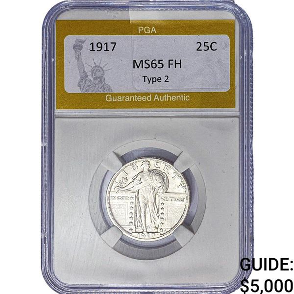 1917 Standing Liberty Quarter PGA MS65 FH  Type 2