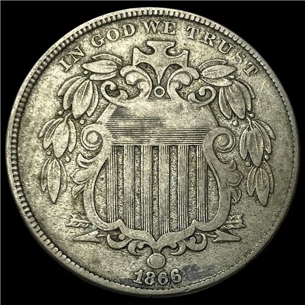 1866 Shield Nickel NEARLY UNCIRCULATED