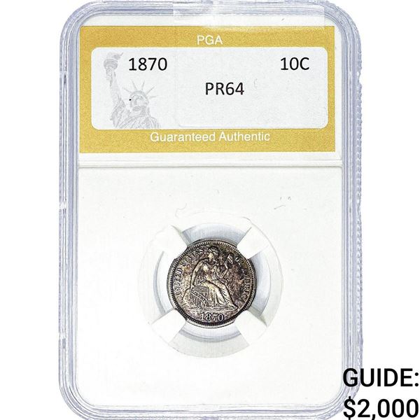 1870 Seated Liberty Dime PGA PR64
