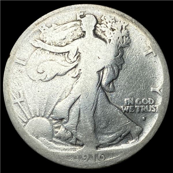 1916-S Silver Walking Liberty Half Dollar  NICELY CIRCULATED