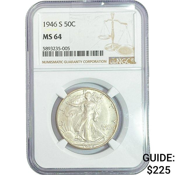 1946-S Walking Liberty Half Dollar NGC MS64