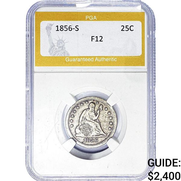 1856-S Seated Liberty Quarter PGA F12