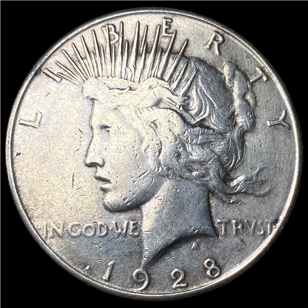 1928-S Silver Peace Dollar ABOUT UNCIRCULATED