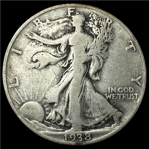 1938-D Silver Walking Liberty Half Dollar  LIGHTLY CIRCULATED