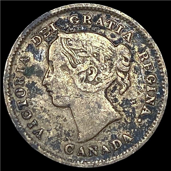 1891 Canada Silver 5 Cents ABOUT UNCIRCULATED