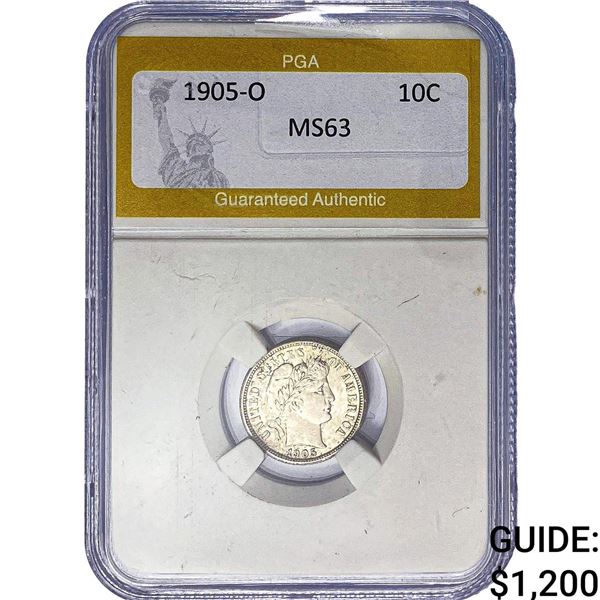 1905-O Barber Dime PGA MS63