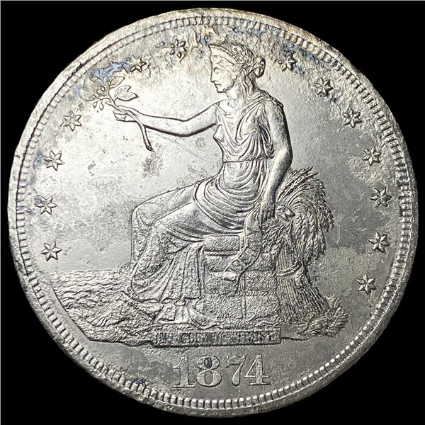 1874-S Silver Trade Dollar CLOSELY  UNCIRCULATED