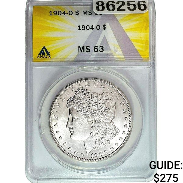 1904-O Morgan Silver Dollar ANACS MS63