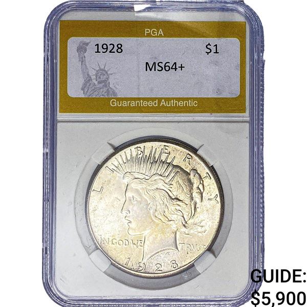 1928 Silver Peace Dollar PGA MS64+