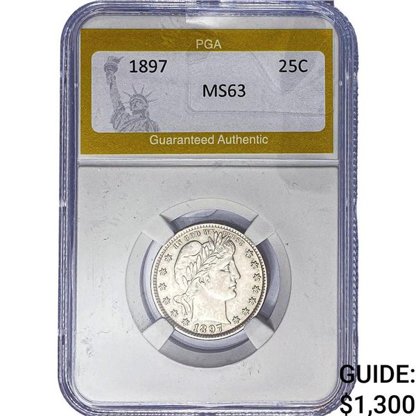 1897 Barber Quarter PGA MS63