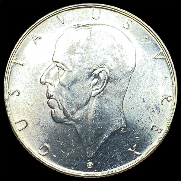 1938 Sweden Silver 2 Kroner UNCIRCULATED