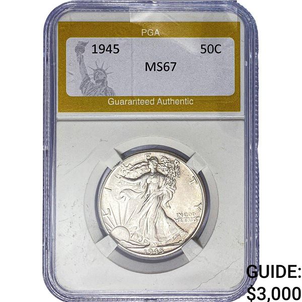 1945 Walking Liberty Half Dollar PGA MS67
