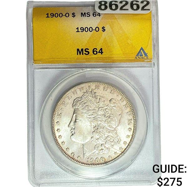 1900-O Morgan Silver Dollar ANACS MS64