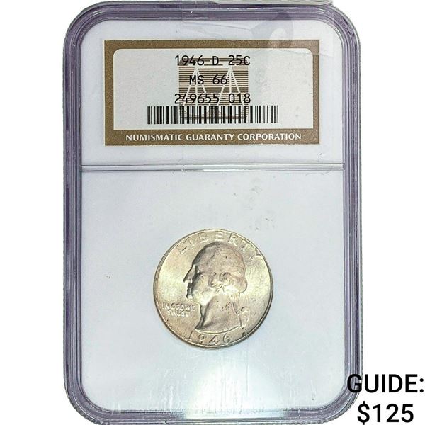 1946-D Washington Silver Quarter NGC MS66