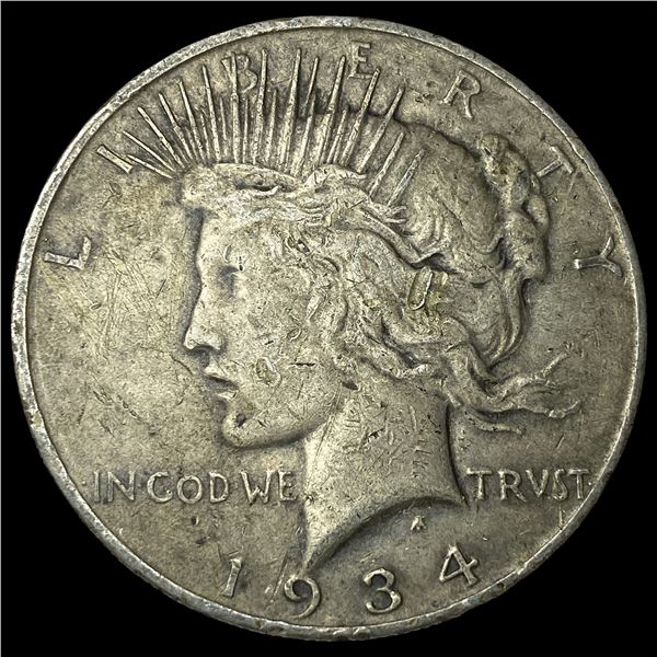 1934-D Silver Peace Dollar ABOUT UNCIRCULATED
