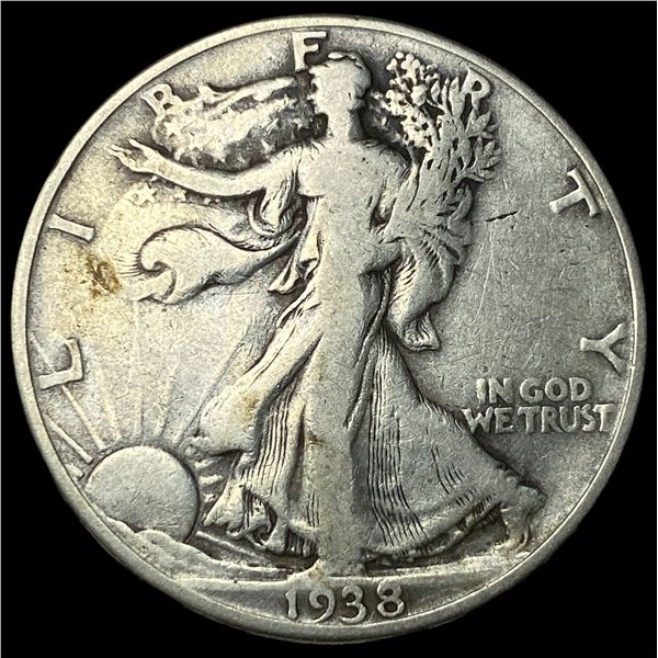 1938-D Silver Walking Liberty Half Dollar  LIGHTLY CIRCULATED