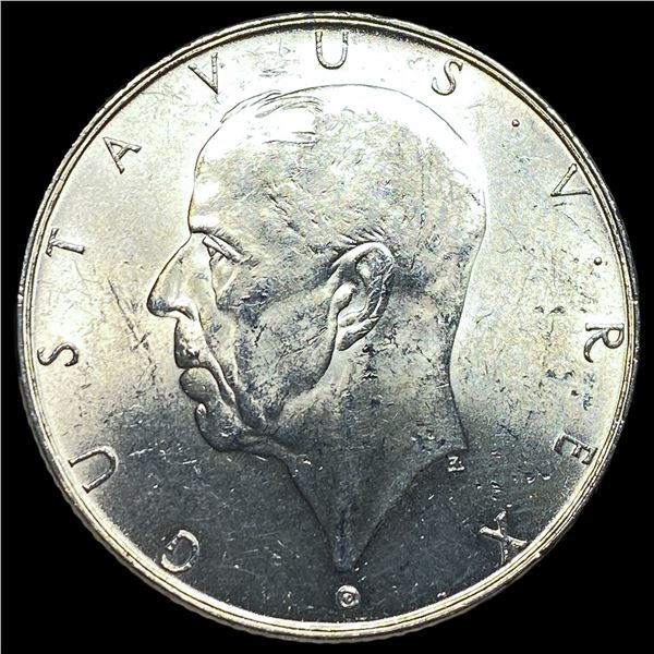 1938 Sweden Silver 2 Kroner UNCIRCULATED