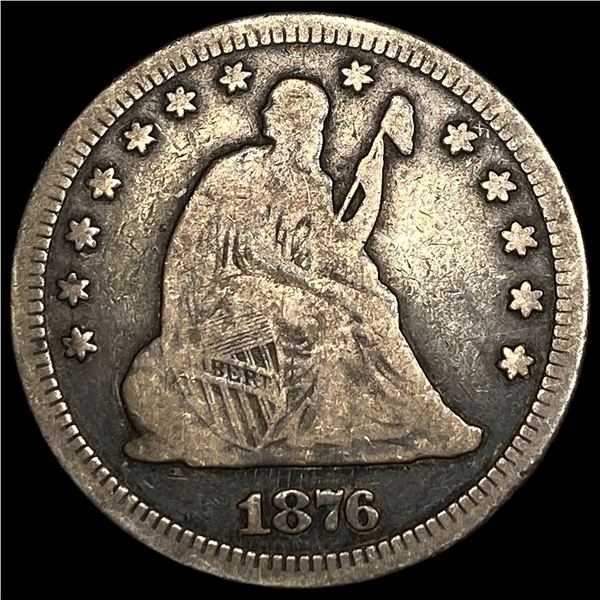1876-CC Silver Seated Liberty Quarter LIGHTLY  CIRCULATED