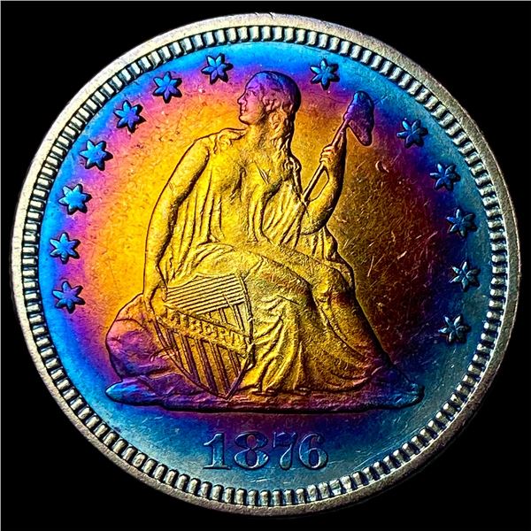 1876 Silver Seated Liberty Quarter CLOSELY  UNCIRCULATED