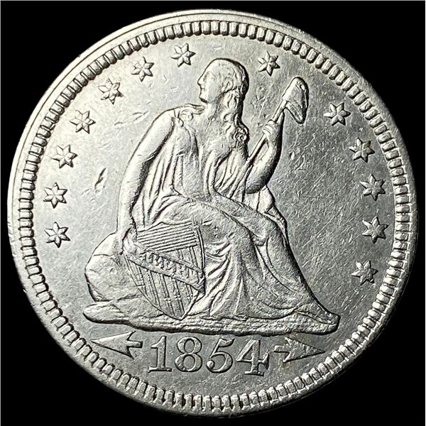 1854 Arrows Seated Liberty Quarter CLOSELY  UNCIRCULATED