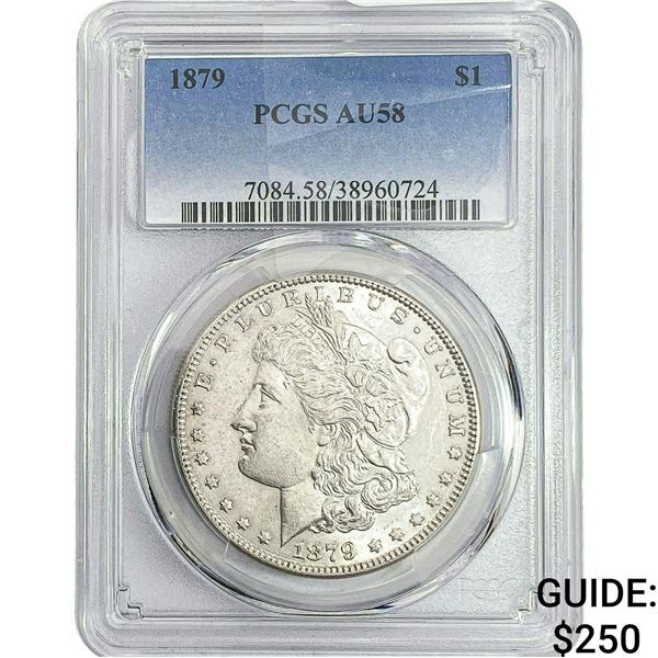 1879 Morgan Silver Dollar PCGS AU58